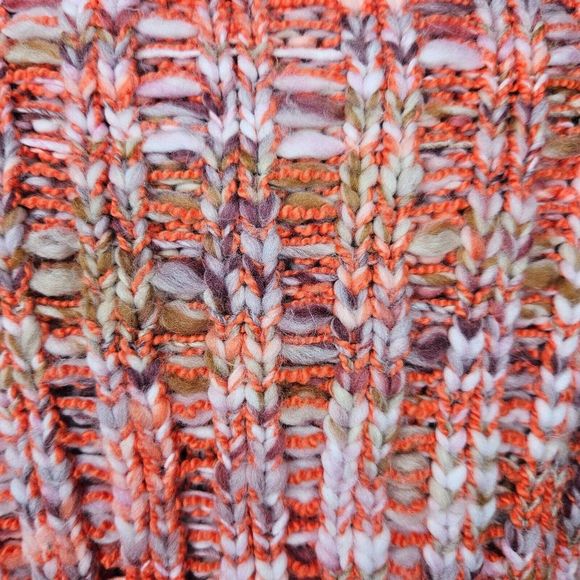 FREE PEOPLE Confetti Sweater Chunky Knit Mock Neck Cropped Large - Picture 5 of 8